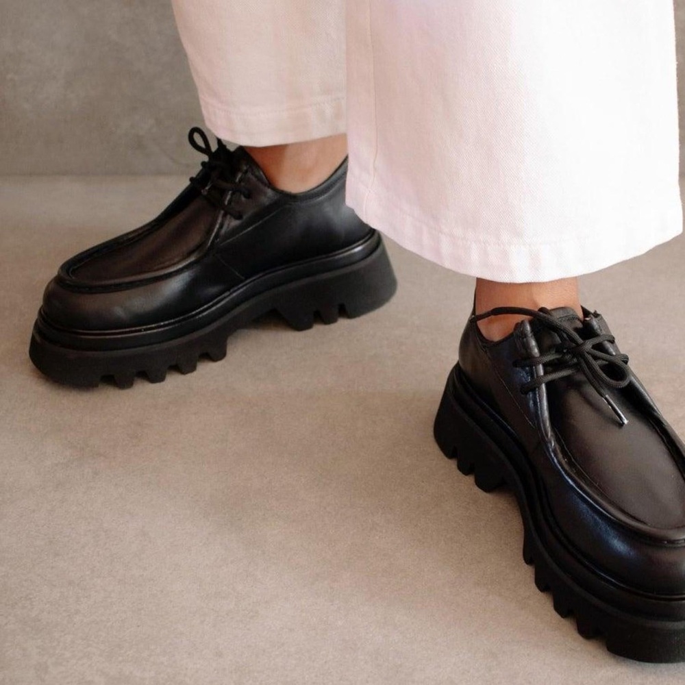 Women’s Black Chunky Lace-Up Platform Shoes